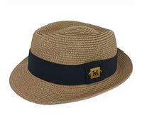 HEYANN Fedoras Trilby Hats Unisex Sun Hat Panama Hat Sun Hats for Kids Classic Trilby Hat Beach Hat for Summer Hat Holiday(Khaki-M)