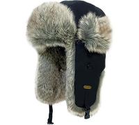 HEYANN Ushanka Winter Trapper Hat Men, Aviator Hat Men Trapper Hat Fur Men's Bomber Hats for Men Women with Ear Flaps Russian Hats for Man (S/M, Black-qingzilan)
