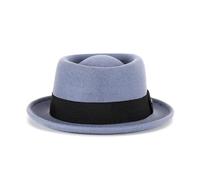 HEYANN Wool Pork Pie Hat for Men & Women - Short Brim Dome Fedora 1920s Style Bowler Winter Warm Felt Hat Cap Vintage Men's Pork Pie Fedora Hats M (56-58 cm) (UK, Alpha, One Size, Slate Grey)