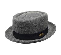 HEYANN Wool Pork Pie Hat for Men Women, Vintage Fedora Hats 100% Wool Felt Short Brim Porkpie Hat Gentleman Jazz Trilby Hats Unisex for Wedding Party Artists (UK, Alpha, L, Grey)