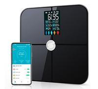 HEYAXA Smart Scale for Body Weight, Digiatl Weight Scale with Large LCD Display, 17 Body Composition Analyzer Sync to APP, Bathroom Body Fat Scale for BMI, BMR, Heart Rate, 400lb,Black.