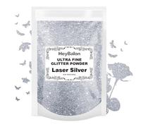 HeyBalon Premium Glitter Shaker, 150g/5.29oz Pink Extra Fine Glitter, Metallic Powder for for Resin & Epoxy Crafts | Craft Supplies for Tumblers, Festival, Hair, Face, Body, 0.2MM (Silver)