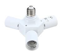 HEYBB 3 in 1 E27 Base Led Light Lamp Bulb Adapter Holder Socket Splitter Not Adjustable 110-240V PBT Material Lamp Holder Converter
