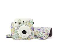 HEYBB Camera Bag Flower PU Leather Instant Camera Accessories Shoulder Bag Protective Case Protective Case Bag Gift Fit For Fujifilm Fit For Mini 9 8 Camera bag (Color : A)