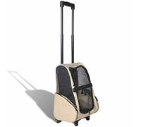 heybb Foldable Multipurpose Pet Trolley Beige,Pet Travel Stroller Dog Cat Pushchair Pram Jogger Buggy with 4 Wheels