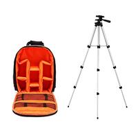 HEYBB Multifunctional Camera Backpack Video DSLR Camera Bag Waterproof Outdoor Camera Camera Bag Fit For Nikon Fit For Canon Fit For Sony Camera bag (Color : A-Orange and Tripod)