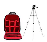 HEYBB Multifunctional Camera Backpack Video DSLR Camera Bag Waterproof Outdoor Camera Camera Bag Fit For Nikon Fit For Canon Fit For Sony Camera bag (Color : A-Red and Tripod)