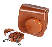 HEYBB Vintage PU Camera Bag Camera Protective Case Bag Protective Case With Camera Strap Fit For Fujifilm Fit For Instax Mini 90 Fit For Instant Film Camera bag (Color : Brown 2)