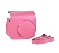 HEYBB Vintage PU Camera Bag Camera Protective Case Bag Protective Case With Camera Strap Fit For Fujifilm Fit For Instax Mini 90 Fit For Instant Film Camera bag (Color : Flamingo Pink)