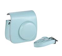 HEYBB Vintage PU Camera Bag Camera Protective Case Bag Protective Case With Camera Strap Fit For Fujifilm Fit For Instax Mini 90 Fit For Instant Film Camera bag (Color : Ice Blue)