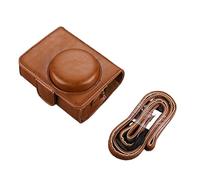 HEYBB Waterproof Camera Bag Case Leather Camera Bag Fit For Canon SX740 730 720 710 700 620 610 600 275 240 170 160 S90 95 100 110 120 Camera bag (Color : Bruin)