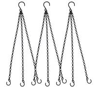 Heybe 20 Inch Hanging Basket Chain, 3 Point Hanging Chains with Hooks for Pot Planters Bird Feeders Lantern Lamp,Extended Hangers for Hanging Badkeys(20 inch,3 Point)