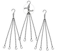 Heybe Swivel Hanging Baskets Chains 23 Inches 4 Leads Hanging Chains Flower Pot Hanger Replacement Plant Hangers for Planters and Lanterns, Pack of 3 (4 Legs-Swivel)