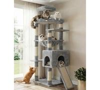 Heybly Heavy Duty Cat Tree, 163cm Tall Tower for Large Indoor Cats with Widened Structure, Cat Furniture with Big Platforms, Extra-Large Ham
