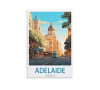 HeyBox Adelaide Australia Vintage Travel Posters 24x36inch(60x90cm) Canvas Prints Wall Art Paintings for Home Office Living Room Decor