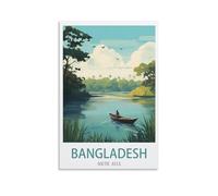 HeyBox Bangladesh South Asia Vintage Travel Posters 12x18inch(30x45cm) Canvas Prints Wall Art Paintings for Home Office Living Room Decor