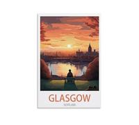 HeyBox Glasgow Scotland Vintage Travel Poster 08x12inch(20x30cm) Canvas Prints Wall Art Paintings for Home Office Living Room Decor