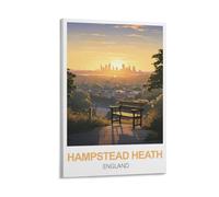 HeyBox Hampstead Heath England Vintage Travel Posters 24x36inch(60x90cm) Canvas Prints Wall Art Paintings for Home Office Living Room Decor