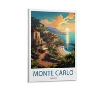 HeyBox Monte Carlo Monaco Vintage Travel Posters 12x18inch(30x45cm) Canvas Prints Wall Art Paintings for Home Office Living Room Decor