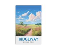 HeyBox Ridgeway National Trail Vintage Travel Poster 08x12inch(20x30cm) Canvas Prints Wall Art Paintings for Home Office Living Room Decor