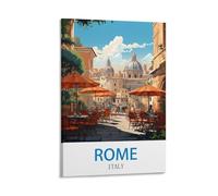 HeyBox Rome Italy Vintage Travel Poster 08x12inch(20x30cm) Canvas Prints Wall Art Paintings for Home Office Living Room Decor