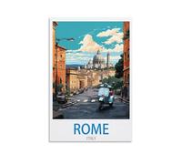 HeyBox Rome Italy Vintage Travel Posters 24x36inch(60x90cm) Canvas Prints Wall Art Paintings for Home Office Living Room Decor