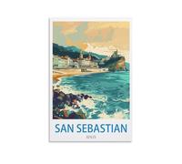 HeyBox San Sebastian Spain Vintage Travel Posters 08x12inch(20x30cm) Canvas Prints Wall Art Paintings for Home Office Living Room Decor