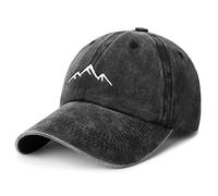 HeyCaps Baseball Cap Mens - Vintage Relaxed Fit Dad Cap Washed Adjustable Cotton Black