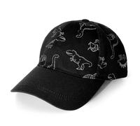 HeyCaps Kids Dinosaur Print Baseball Cap - Adjustable Breathable Cotton Sun Hat for Boys and Girls, L/XL Sizes, Outdoor Essential Black