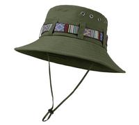 HeyCaps Summer Sun Hats - Mens Bucket Hat UV Protection Boonie Wide Brim Hiking Fishing Cap UK Green
