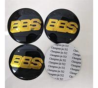 HEYCE 4 x 70mm Logo Wheel Centre Cover Badge Logo Stickers Suitable for BBS Black Gold, 3D Wheel Center Hub Caps Car Logo Stickers