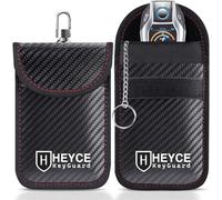 HEYCE KeyGuard RFID Blocking Key Case, Military-Grade Faraday Cage Anti-Theft Bag for Car Key Fob Protection, Signal Blocker Pouch for Keyless Entry Vehicles (Black)