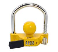 HEYCE Trailer Titan Universal Trailer Hitch Lock Combination, Caravan Anti-theft Adjustable Universal suitable for Standard 50 mm Couplings, Yellow Color.