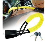 HEYCE Wheelock Universal Steering Wheel Lock for Cars - Heavy Duty Anti-Theft Device, Steering Wheel to Seat Belt Lock, High Visibility Yellow, Easy to Install, Fits Most Vehicles, Includes 3 Keys