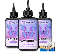 HeyClear 300g Clear UV Resin Kit, Pre Mixed Glue for Coating, Jewellery