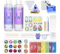 HeyClear Epoxy Resin Kit with Moulds for Beginners -16oz/473ml Super Clear and Hard Epoxy Glue Complete Craft Supplies Set for Starters Casting Art, Jewelry Making, DIY Creation Gifts