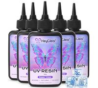 HeyClear UV Resin 500g, Clear UV Resin, Hard, Low Odour, Pre-Mixed & Fast Curing for Jewellery Making, DIY Crafts & Coating