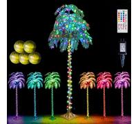HEYCOLOR 7FT Light up Palm Trees Outdoor with Remote, RGB
