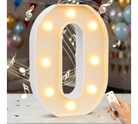 HEYCOLOR Light up Numbers with Music for Birthday Party. Remote with Two Modes. 8.86 Inch Music Marquee Number Sign for Birthday Anniversary Party Home Wall Decorations, 2AA Battery Powered Number 0