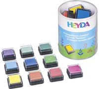 Heyda 204888470 HEYDA 204888470 Mini Stamp Pad Set (Rainbow) 3 x 3 cm, 10 Assorted Colours