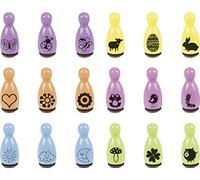 Heyda 204888686 Stamp figures, assorted colors and motives Size of motif: approx Ø 1, 2 cm