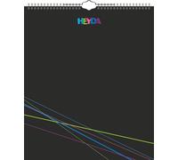 Heyda 2070480 Craft/Creative Calendar (13 Monthly Sheets, 297 x 350 mm, Calendar Perpetual, Wire-O Binding with Hanger, Black Cover, Monthly Sheets) Black