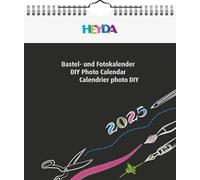 Heyda Craft and Photo Calendar Year-Bound (2025), 1 Sheet = 1 Month, 215 × 240 mm, Black