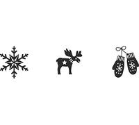Heyda Mini Scandi Stamp Set of 3 Red