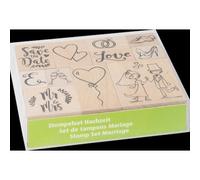 Heyda Wood Mounted Rubber Stamp Set - Wedding 11pcs