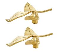 HEYDGBBZ Antique Brass Drawer Pulls Handles, Kitchen Cabinet knobs, 2Pcs Chinese Style Drawer Brass Olive Branch Handle Shoe Cabinet Wine Cabinet Wardrobe Door Handle Single Hole