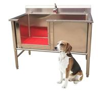 HEYDGBBZ Pet Washing Station, Pool,Dog Bathtub, Bath Professional Commercial Grooming Tub,Stainless Steel Bathing(Depth50cm,100 * 60 * 90cm)