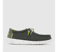 HEYDUDE Grey Wally Sport Grid Boys Junior Trainers UK 1 (EU 33)
