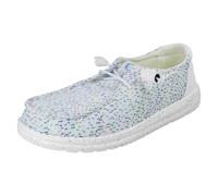HEYDUDE Ladies Hey Dude Shoes Wendy Stretch Speckle - White/Multi - UK 6