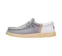 HEYDUDE Men’s Wally Funk Summer Stitch Slip On Shoe | Lightweight Packable Travel Shoe with Elastic Laces Easy On, Flannel Grey/Multi, 9 UK